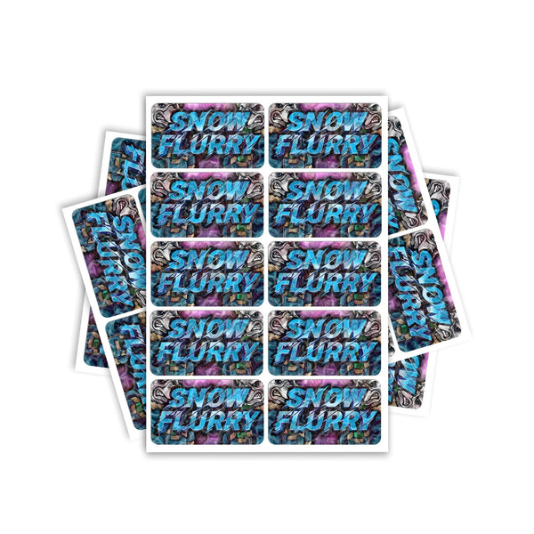 Snow Flurry Rectangle / Pre-Roll Labels - SLAPSTA