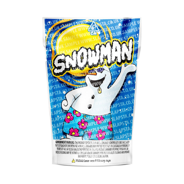 Snowman Mylar Pouches Pre-Labeled - SLAPSTA