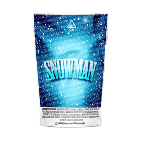 Snowman Mylar Pouches Pre-Labeled