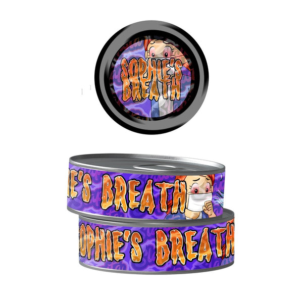 Sophies Breath Pre-Labeled 3.5g Self-Seal Tins - SLAPSTA