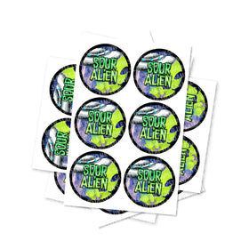 Sour Alien Circular Stickers