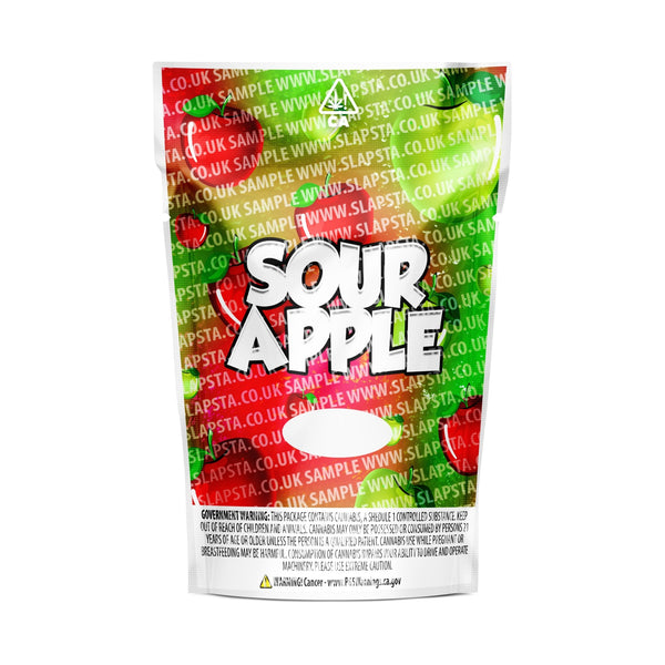 Sour Apple Mylar Pouches Pre-Labeled - SLAPSTA
