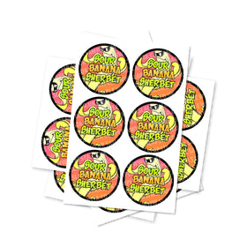 Sour Banana Sherbet Circular Stickers