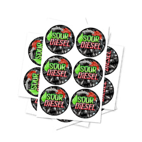 Sour Diesel Circular Stickers