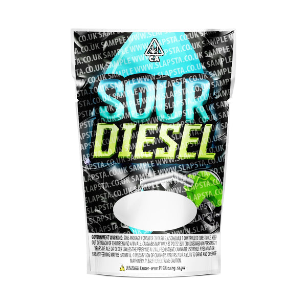 Sour Diesel Mylar Pouches Pre-Labeled - SLAPSTA