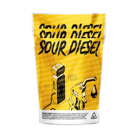 Sachets Mylar Sour Diesel pré-étiquetés