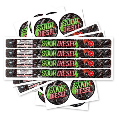 Sour Diesel Pre - Labeled 3.5g Self - Seal Tins - 60pcs