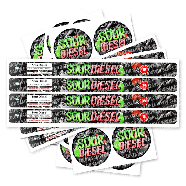 Sour Diesel Pressitin Strain Labels - SLAPSTA