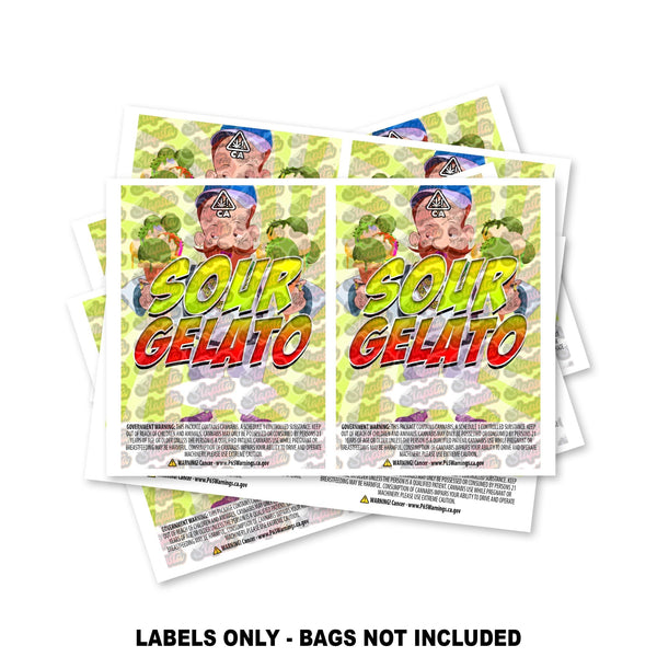 Sour Gelato Mylar Bag Labels ONLY - SLAPSTA