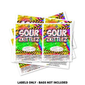 Étiquettes pour sacs Mylar Sour Zkittlez UNIQUEMENT
