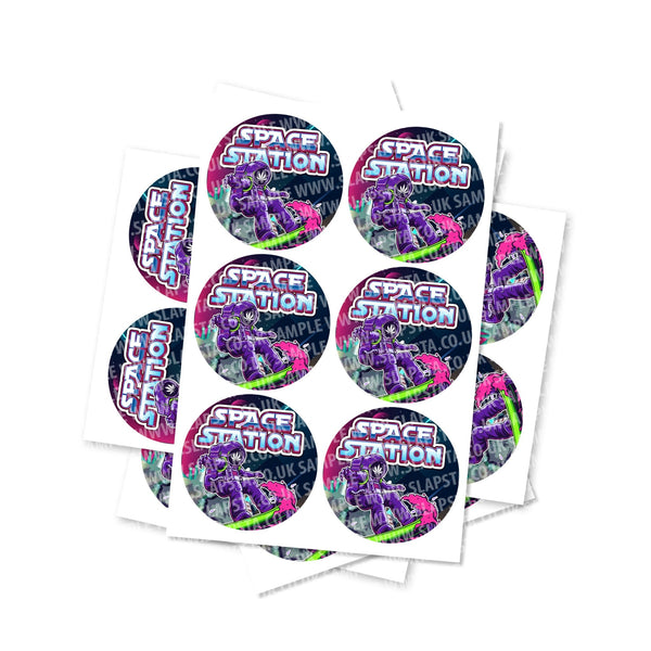 Space Station Circular Stickers - SLAPSTA