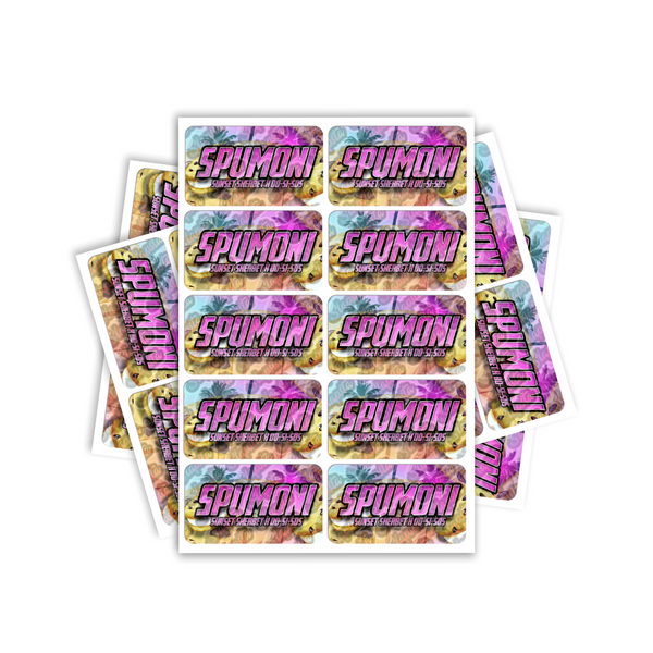 Spumoni Rectangle / Pre-Roll Labels SLAPSTA