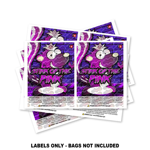 Stink Of The Pink Mylar Bag Labels ONLY - SLAPSTA