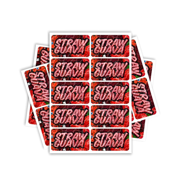 Straw Guava Rectangle / Pre-Roll Labels - SLAPSTA