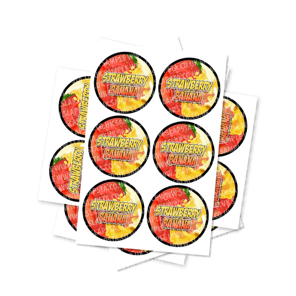 Strawberry Banana Circular Stickers - SLAPSTA