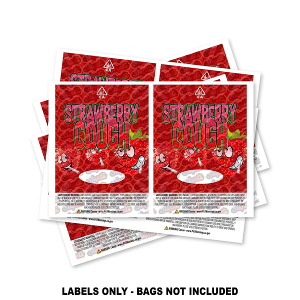 Strawberry Cough Mylar Bag Labels ONLY - SLAPSTA