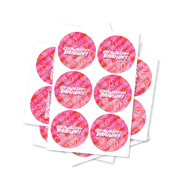Strawberry Daiquiri Circular Stickers - SLAPSTA