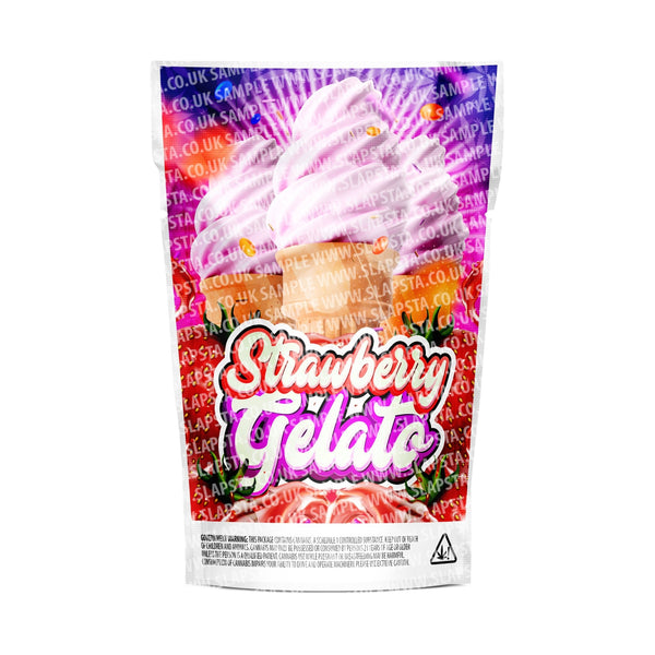 Strawberry Gelato Mylar Pouches Pre-Labeled - SLAPSTA