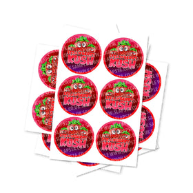 Strawberry Kush Circular Stickers