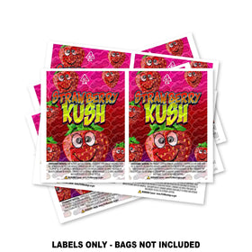 Étiquettes pour sacs en Mylar Strawberry Kush UNIQUEMENT