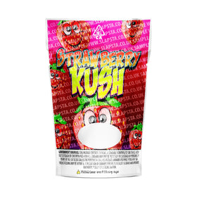 Sachets Mylar Strawberry Kush pré-étiquetés