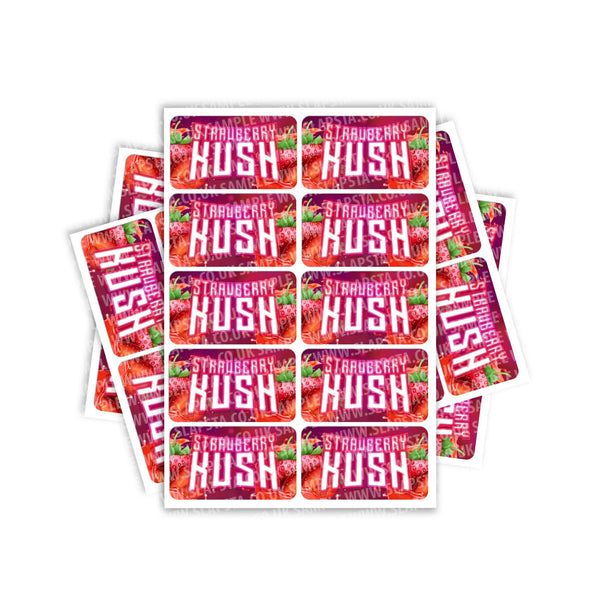 Strawberry Kush Rectangle / Pre-Roll Labels - SLAPSTA