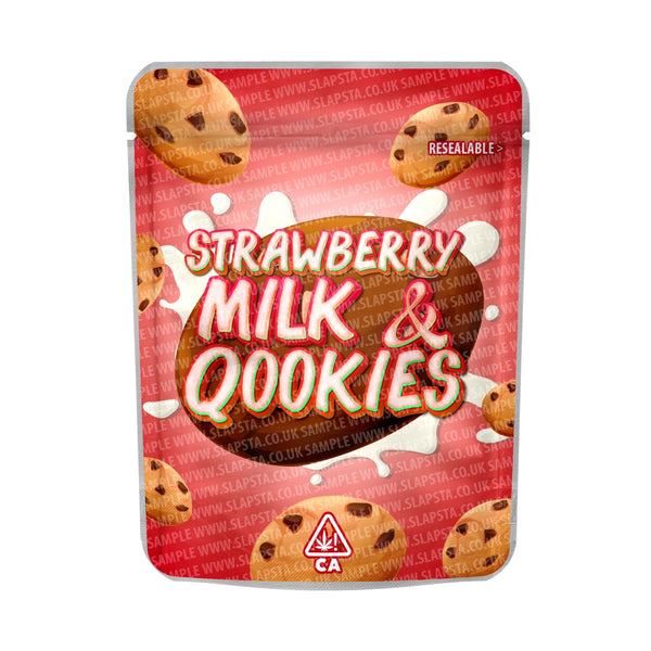 Strawberry Milk And Qookies Mylar Pouches Pre-Labeled - SLAPSTA