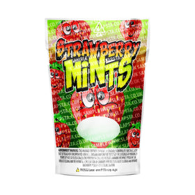 Strawberry Mints Mylar Pouches Pre-Labeled