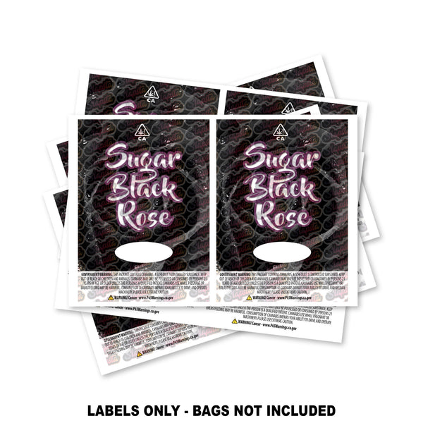 Sugar Black Rose Mylar Bag Labels ONLY - SLAPSTA