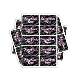 Étiquettes rectangulaires / pré-enroulées Sugar Black Rose