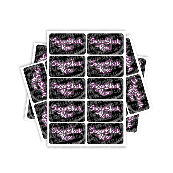 Sugar Black Rose Rectangle / Pre-Roll Labels - SLAPSTA