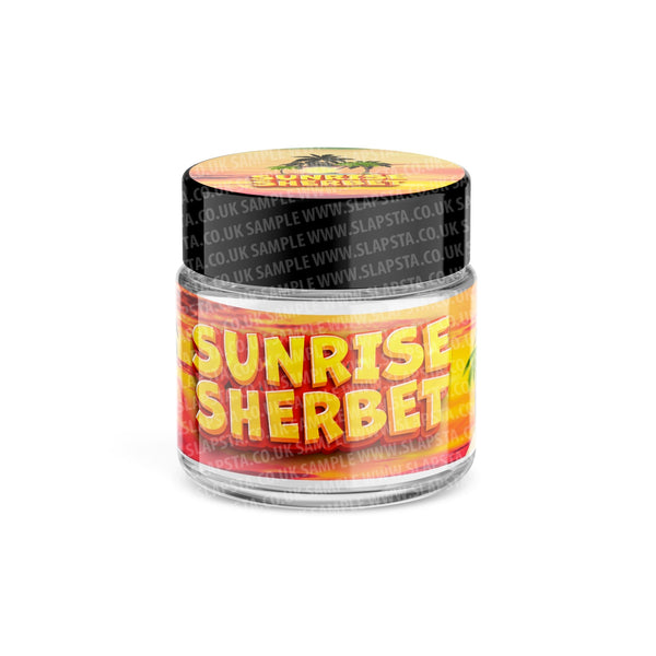 Sunrise Sherbet Glass Jars Pre-Labeled - SLAPSTA
