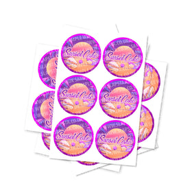 Sunset Cake Circular Stickers