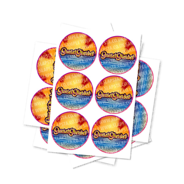 Sunset Sherbet Circular Stickers - SLAPSTA