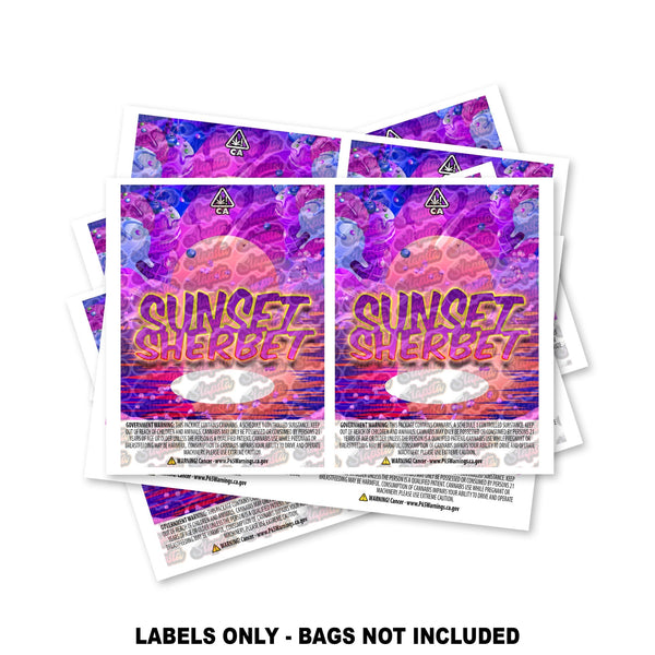 Sunset Sherbet Mylar Bag Labels ONLY - SLAPSTA