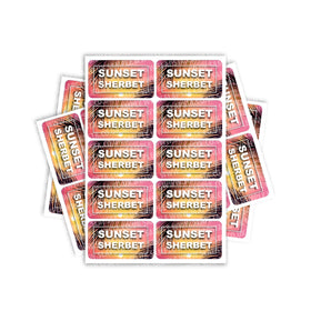 Étiquettes rectangulaires/pré-enroulées Sunset Sherbet