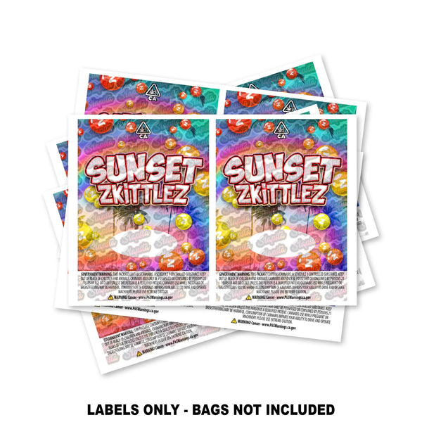 Sunset Zkittlez Mylar Bag Labels ONLY - SLAPSTA
