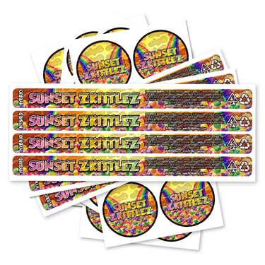 Sunset Zkittlez Pre - Labeled 3.5g Self - Seal Tins - 60pcs