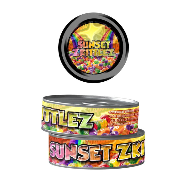 Sunset Zkittlez Pre-Labeled 3.5g Self-Seal Tins - SLAPSTA