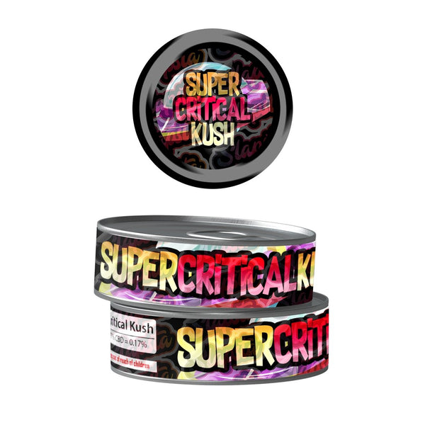 Super Critical Kush Pre-Labeled 3.5g Self-Seal Tins - SLAPSTA