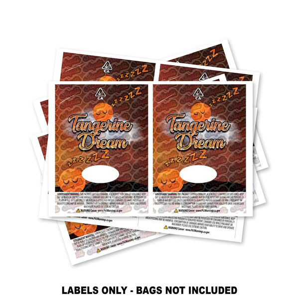 Tangerine Dream Mylar Bag Labels ONLY - SLAPSTA