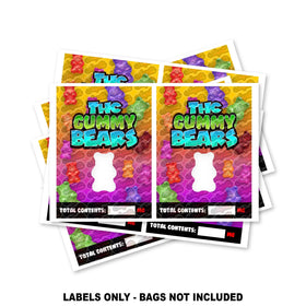 THC Infused Gummy Bears Mylar Bag Labels ONLY