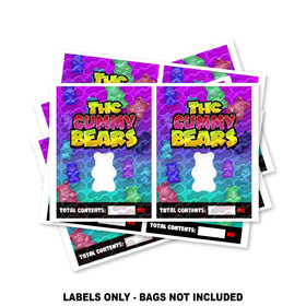 THC Infused Gummy Bears Mylar Bag Labels ONLY