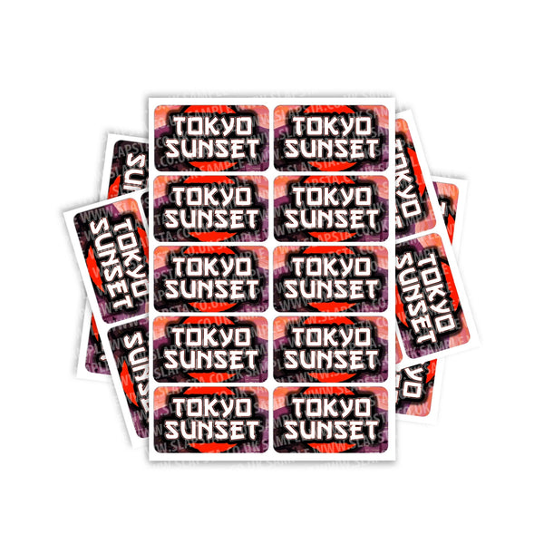 Tokyo Sunset Rectangle / Pre-Roll Labels - SLAPSTA