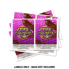 Étiquettes pour sacs Mylar Triple Choc Chip UNIQUEMENT