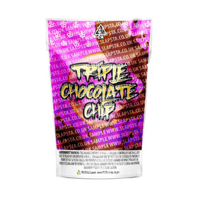 Sachets Mylar aux pépites de chocolat triple pré-étiquetés