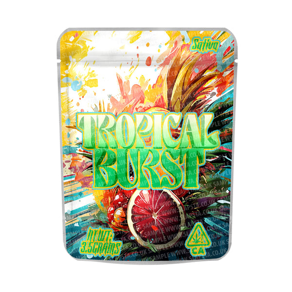 Tropical Bust Mylar Pouches Pre-Labeled - SLAPSTA