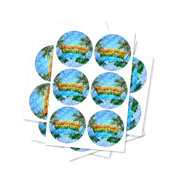 Tropical Smoothie Circular Stickers - SLAPSTA