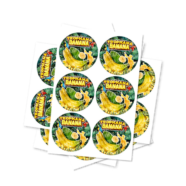 Tropicana Banana Circular Stickers - SLAPSTA