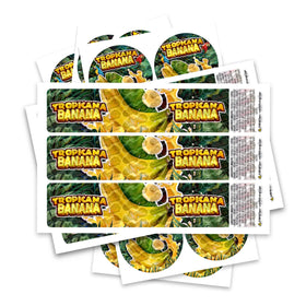 Tropicana Banana Glass Jar / Tamper Pot Labels